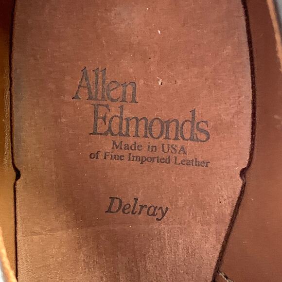 ALLEN EDMONDS Size 7 Delray Brown Leather Split Toe Derby Lace-Up Shoes